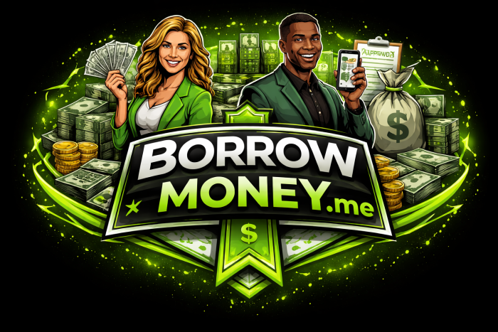 BORROWMONEY.ME premium domain logo